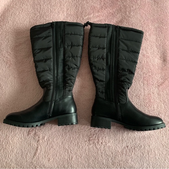 NWT Pennington Wide Width Black Quilted Riding Boots 8WW - Picture 5 of 9